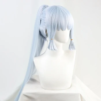 Genshin Impact Kamisato Ayaka Косплей Парик Бледно-Голубой С Длинными Прямыми Волосами C00411