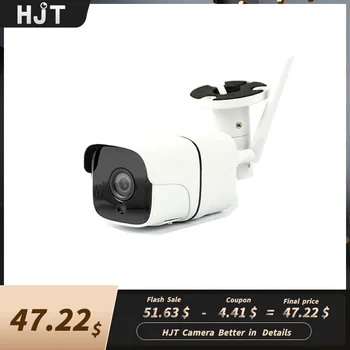 HJT 5.0MP WIFI IP-камера Аудио H.265 Слот для SD-карты Камера Видеонаблюдения Белая 2IR Ночного Видения Onvif 2.4 Ultra Наружная Камера Безопасности