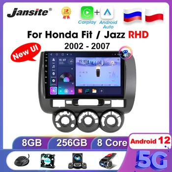 Jansite 2 Din Android 11 Автомобильный Радиоприемник Для Honda Fit Jazz City RHD 2002-2007 8G + 256G Мультимедийный Видеоплеер Carplay Auto Stereo RDS
