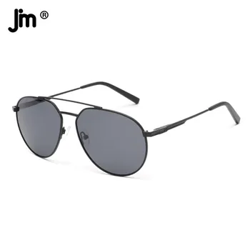 JM Поляризованные солнцезащитные очки для мужчин и женщин с пружинным шарниром, Винтажные солнцезащитные очки-пилоты в металлической оправе UV400