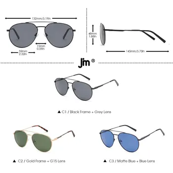 JM Поляризованные солнцезащитные очки для мужчин и женщин с пружинным шарниром, Винтажные солнцезащитные очки-пилоты в металлической оправе UV400 5