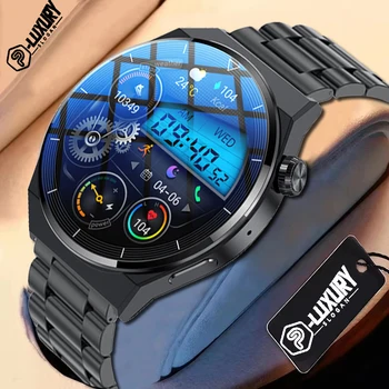P-LUXURY Watch GT3 Смарт-Часы Мужские Android BT Call IP68 Водонепроницаемый Фитнес-Трекер для Измерения артериального Давления Smartwatch 2023 Мужские для Huawei
