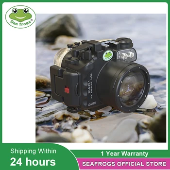 Seafrogs 40Meter130ft Водонепроницаемый Чехол Для Камеры Корпус для Дайвинга 67 мм Интерфейс Купольный Порт Красный Флитер Для Sony ZV-1 0