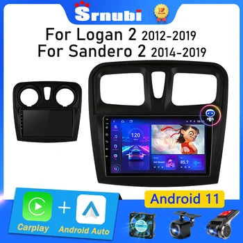 Srnubi Android 11 Автомобильный Радио Мультимедийный плеер для Renault Logan 2 Sandero 2 2012 - 2019 2 Din GPS Carplay Стерео DVD Головное устройство