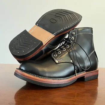 TD420 Размер рок-н-ролла 35-50, высококачественная натуральная итальянская коровья кожа ручной работы, прочные американские рабочие ботинки Goodyear с прорезями