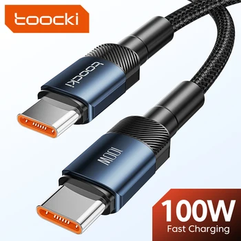 Toocki100 Вт USB C К кабелю Type C PD3.0 Кабель для Быстрой зарядки Зарядного устройства, Шнур для передачи данных Для Macbook Huawei Xiaomi POCO Samsung USB-C Кабель
