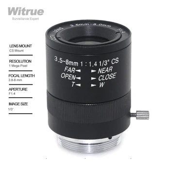 Witrue HD Мегапиксельный объектив для видеонаблюдения с переменным фокусным расстоянием 3,5-8 мм CS Moun F1.4 1/3 Для IP-камеры Безопасности CCD-камера