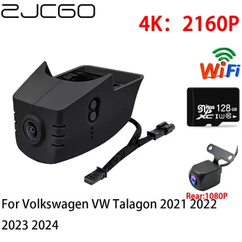 ZJCGO 2K 4K Автомобильный Видеорегистратор Dash Cam Wifi Передняя Камера заднего Вида 2 Объектива 24h Парковочный Монитор для Volkswagen VW Talagon 2021 2022 2023 2024