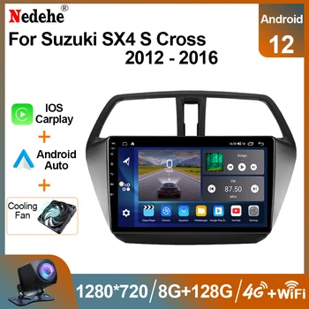 Автомобильный Радиоприемник Android 12 Мультимедийный Видеоплеер для Suzuki SX4 2 S-Cross 2012-2016 Авто Стерео GPS Навигация 2.5D Экран Carplay