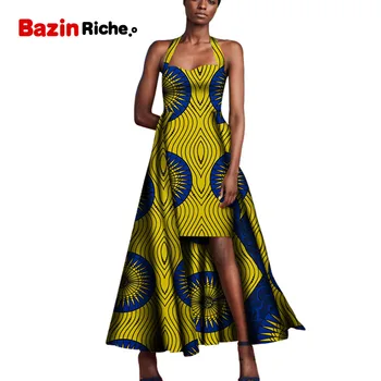 Африканская женская одежда Макси-платье без рукавов на заказ для Леди Традиционная одежда WY5132