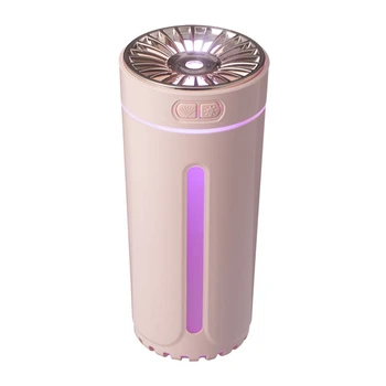 Беспроводной Увлажнитель воздуха с красочными Огнями, немой USB-Туманоочиститель, 800 мАч, Перезаряжаемый холодный туманообразователь для автомобиля, розовый