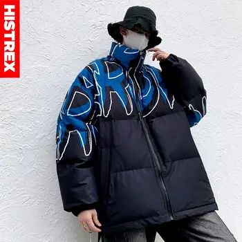 Бренд HISTREX мужские парки сгущает хлопок куртка пальто граффити графический верхняя одежда Харадзюку куртка мода хип-хоп кофты 1