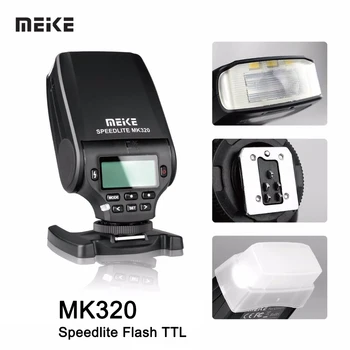 Вспышка MEIKE MK320 Speedlite TTL Для камер Canon/Nikon/Sony/fujifilm/Panasonic Lumix С Регулируемым Наклоном и поворотной Головкой