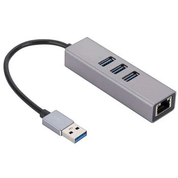 Гигабитная сетевая карта USB из алюминиевого Сплава, 3 порта 3,0, концентратор USB для RJ45, Гигабитная сетевая карта, Ethernet-адаптер
