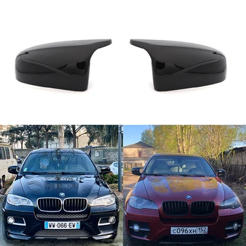 Для BMW x5 E70 x6 E71 2008 2009-2013 боковое крыло автомобиля с рисунком из углеродного волокна, крышка зеркала заднего вида, черная высококачественная модель