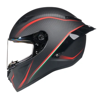 Для Мотоциклетного Шлема с карбоновой печатью, Полнолицевой в горошек, Fmvss № 218, сертифицированный Capacete Moto Cascos Para Moto Devil Horns Racing