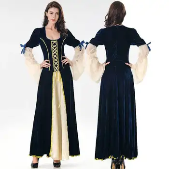 Европейский аристократический придворный костюм Королевы Принцессы на Хэллоуин, Маскарад, Маскарадные платья для взрослых женщин, костюм на Хэллоуин
