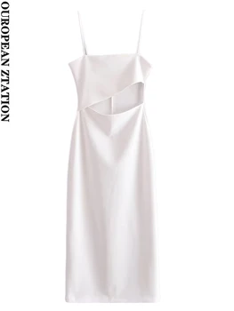 Женское платье с пайетками 2023, модное платье миди с вырезом, винтажное платье без рукавов на тонких бретелях, женские платья vestidos mujer