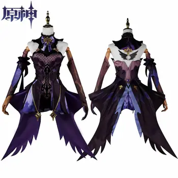 Игра Genshin Impact Фишл Косплей Костюм Аниме Наряды Платье Фишл Карнавал Полный комплект нарядов Костюмы на Хэллоуин для женщин