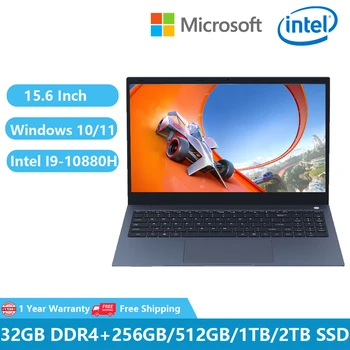 Игровой Ноутбук 2023 I9 10th Gen Win11 Офисные Ноутбуки 15,6 Дюймов Intel Core I9-10880H 32 ГБ DDR4 + 2 ТБ NVME Type-C с отпечатками пальцев