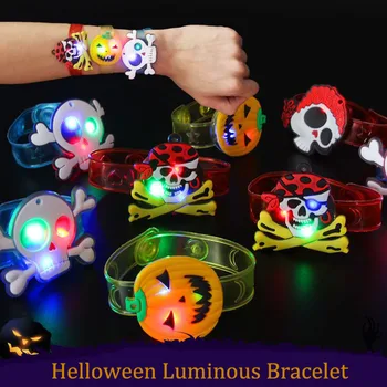 Креативные мультяшные светящиеся браслеты на Хэллоуин 2022 Для мальчиков и девочек, флэш-браслет, Светящийся ремешок в темноте, Ювелирные изделия для часов, подарки для детей