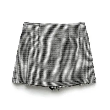 Мини-юбка Elmsk, Новая Женская юбка трапециевидной формы в британскую клетку с высокой талией, женские брюки-кюлоты на весну и лето 2023 1