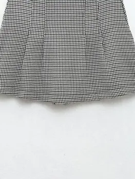 Мини-юбка Elmsk, Новая Женская юбка трапециевидной формы в британскую клетку с высокой талией, женские брюки-кюлоты на весну и лето 2023 3