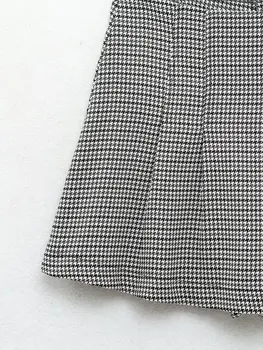 Мини-юбка Elmsk, Новая Женская юбка трапециевидной формы в британскую клетку с высокой талией, женские брюки-кюлоты на весну и лето 2023 4