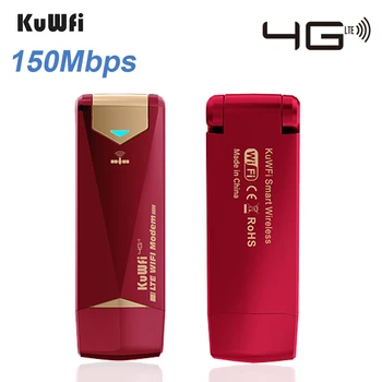 Мобильный маршрутизатор KuWFi 4G 150 Мбит/с USB-ключ 2,4 ГГц Wifi-маршрутизатор со слотом для SIM-карты Портативный Мини-маршрутизатор Со встроенной антенной До 10 Пользователей