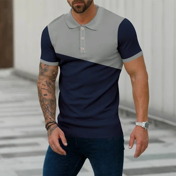 Мужская рубашка на пуговицах с коротким рукавом, подходящая по цвету, Приталенная деловая рубашка с V-образным вырезом, Повседневная Удобная футболка, Блузка, Женские футболки  2