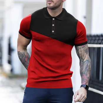 Мужская рубашка на пуговицах с коротким рукавом, подходящая по цвету, Приталенная деловая рубашка с V-образным вырезом, Повседневная Удобная футболка, Блузка, Женские футболки  4