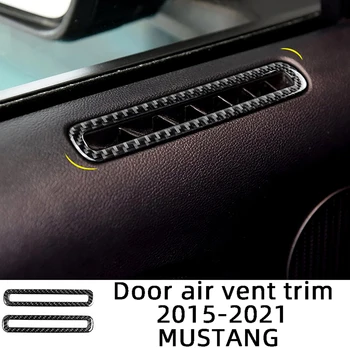 Накладка на вентиляционное отверстие двери из углеродного волокна, Декоративная крышка для розетки, автомобильные наклейки для Ford Mustang 2015-2021 Аксессуары для интерьера