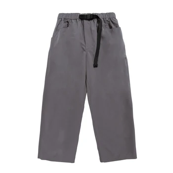 Однотонные повседневные брюки с поясом, мужские Свободные брюки с прямыми штанинами в стиле сафари, мужские брюки с эластичной резинкой на талии