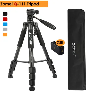 Оригинальный профессиональный штатив для камеры ZOMEI Q111 из алюминиевого сплава для путешествий с поворотной головкой для Canon Nikon SLR Подарочный держатель телефона
