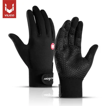 Осенне-зимние Велосипедные перчатки для женщин и мужчин, противоскользящие износостойкие теплые дышащие водонепроницаемые лыжные велосипедные перчатки