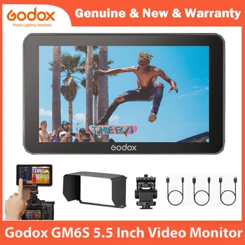 Полевой монитор камеры Godox GM6S 4k HDMI 5,5 Дюймов DSLR 3D LUT Сенсорный экран IPS FHD 1920x1080 Видео 1200nit Ультра Яркий