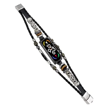 Ремешок в стиле ретро с героями и этническим бисером для Mi Band 3 4 5, сменный браслет, аксессуары для умных часов Xiaomi Band 6/7 /7NFC 2