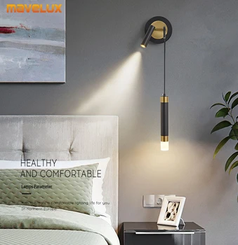 Светодиодный настенный светильник в Скандинавском стиле с двойной головкой, Регулируемые настенные светильники, Креативные прикроватные лампы для чтения в спальне, акриловые бра для домашнего декора