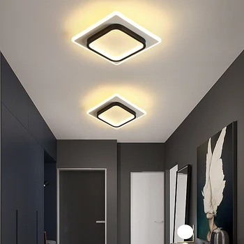 Светодиодный потолочный светильник для прихожей, квадратный Круглый светодиодный потолочный светильник для спальни, нейтральный свет, холодный теплый белый