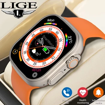 Смарт-часы LIGE NFC Для Мужчин И Женщин 2,02 с Полным Сенсорным экраном, Водонепроницаемые Спортивные Часы для Фитнеса, Bluetooth Reloj Hombre, Мужские Умные Часы