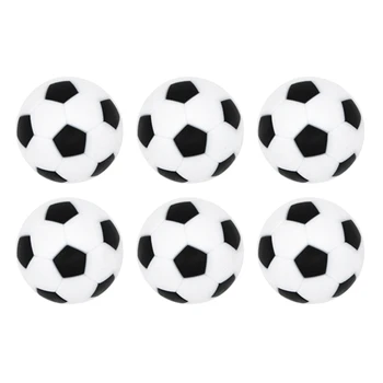Спортивные мячи для настольного футбола в помещении, 6 шт., набор, аксессуары для мини-футбола из АБС-пластика, черный, белый, прочный