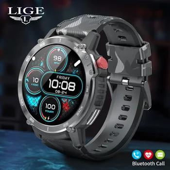 Спортивные Смарт-часы LIGE для мужчин 2023 3ATM, водонепроницаемые Bluetooth-звонки, 1,6-дюймовые умные часы 4G ROM, фитнес-трекер, часы