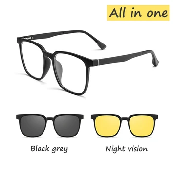 Уличные солнцезащитные очки для близорукости Унисекс, Мужские Магнитные Зеркальные очки Ночного видения Для вождения, Очки для близорукости с диоптриями от 0 до -6,0