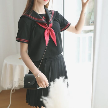 Школьная форма Jk в Японском Корейском стиле, платье моряка, костюм для девочек с коротким и длинным рукавом, адская плиссированная юбка, Академия аниме Каваи, косплей 3